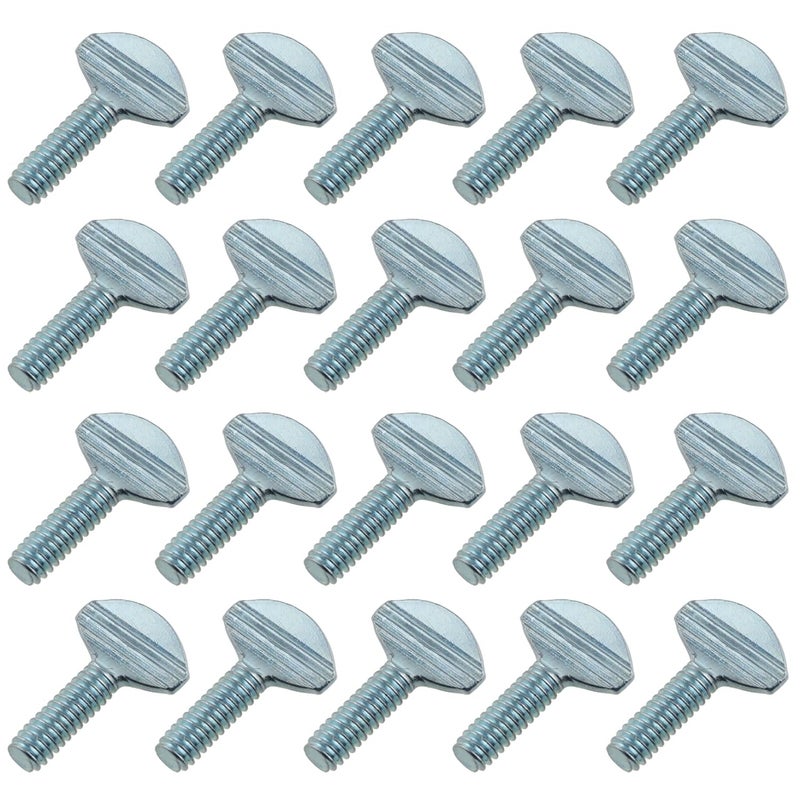 LUORNG 20PCS Silver Carbon Steel Thumb Screw 1/4''-20 x 3/4'' Galvanized Rack Screw - Image 1